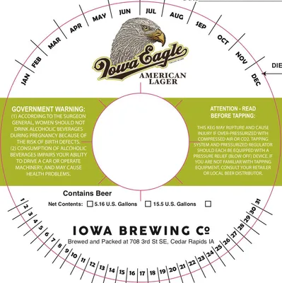 Iowa Eagle American Lager label