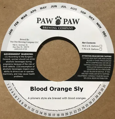 Blood Orange Sly label