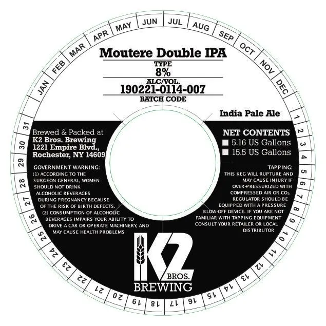 Moutere Double IPA — full label as filed with TTB