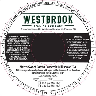 Matt's Sweet Potato Casserole Milkshake IPA label