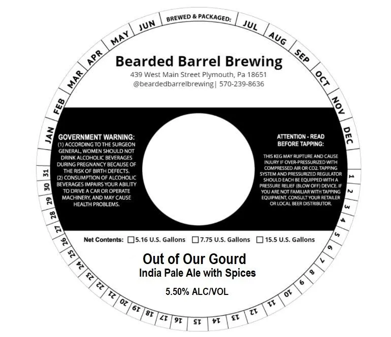 Out of Our Gourd — full label as filed with TTB