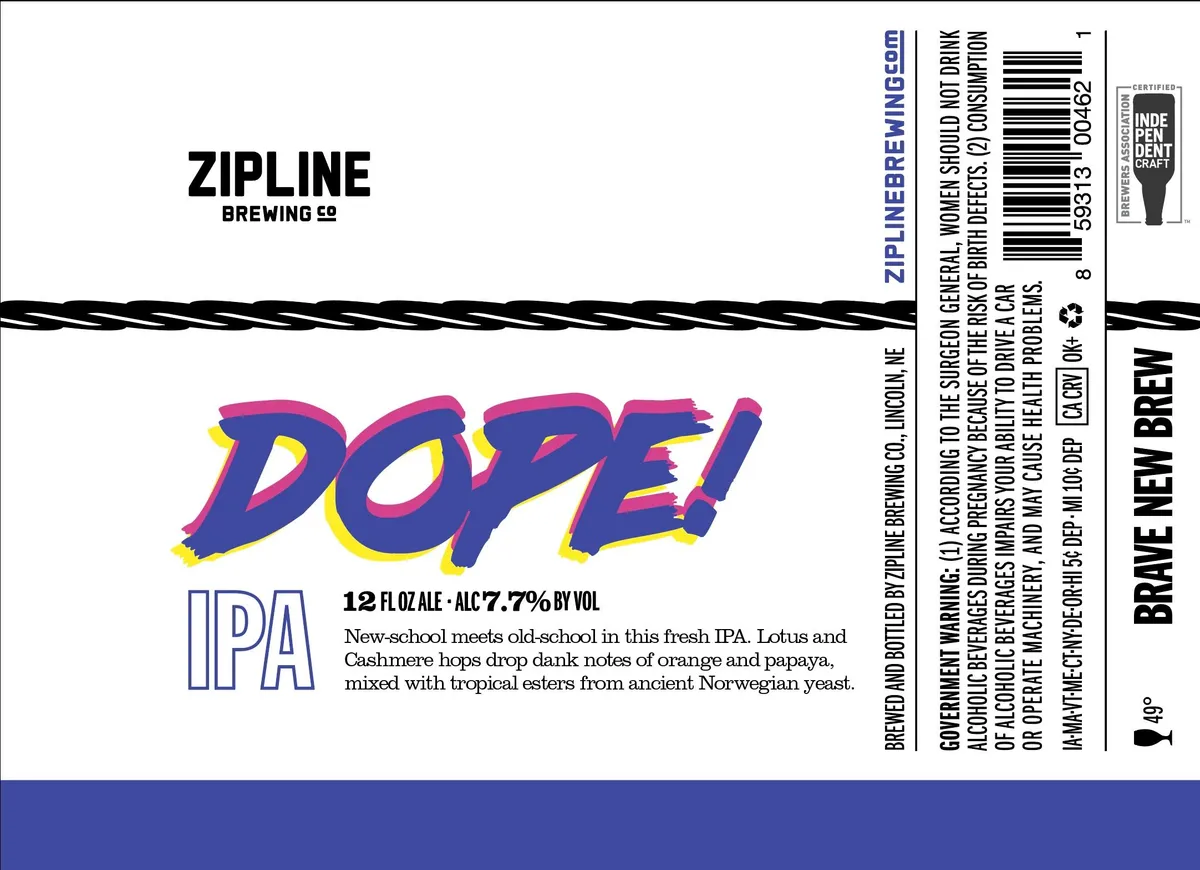 Dope! — full label as filed with TTB