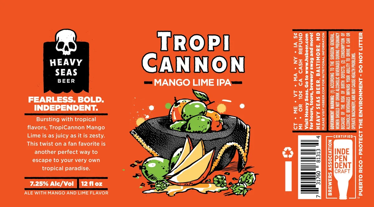 TropiCannon Mango Lime IPA — full label as filed with TTB