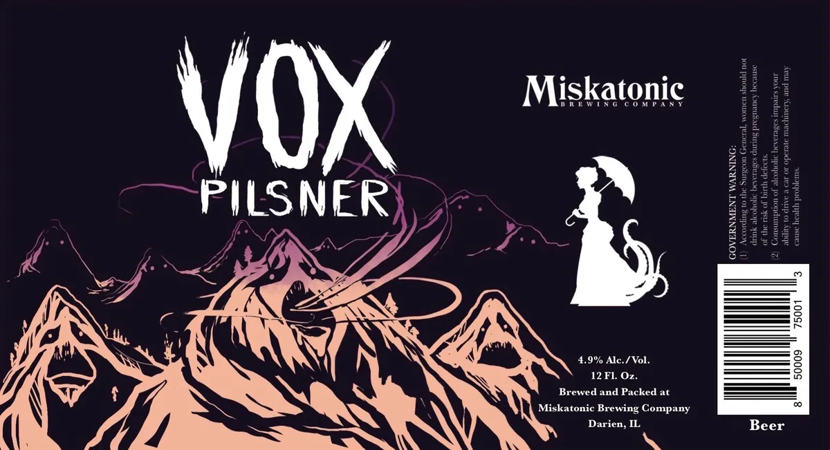 Vox Pilsner — full label as filed with TTB