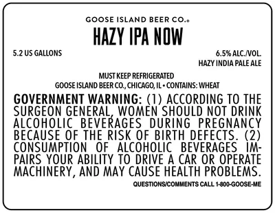 Hazy IPA Now label