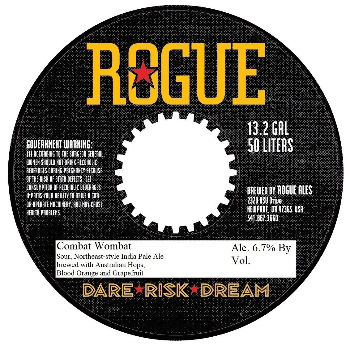 Combat Wombat label art — ROGUE
