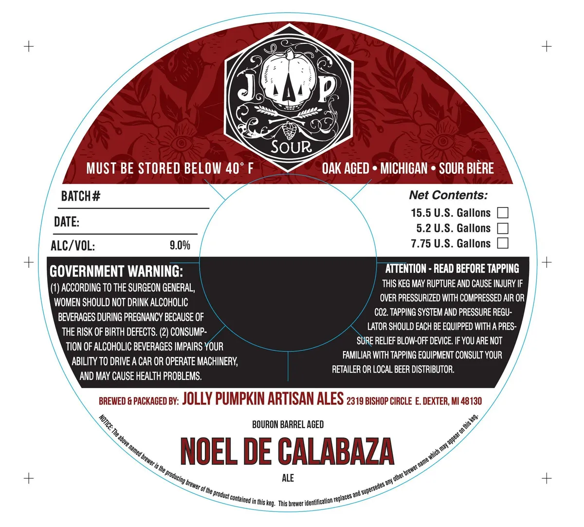 Noel De Calabaza label art — JOLLY PUMPKIN ARTISAN ALES