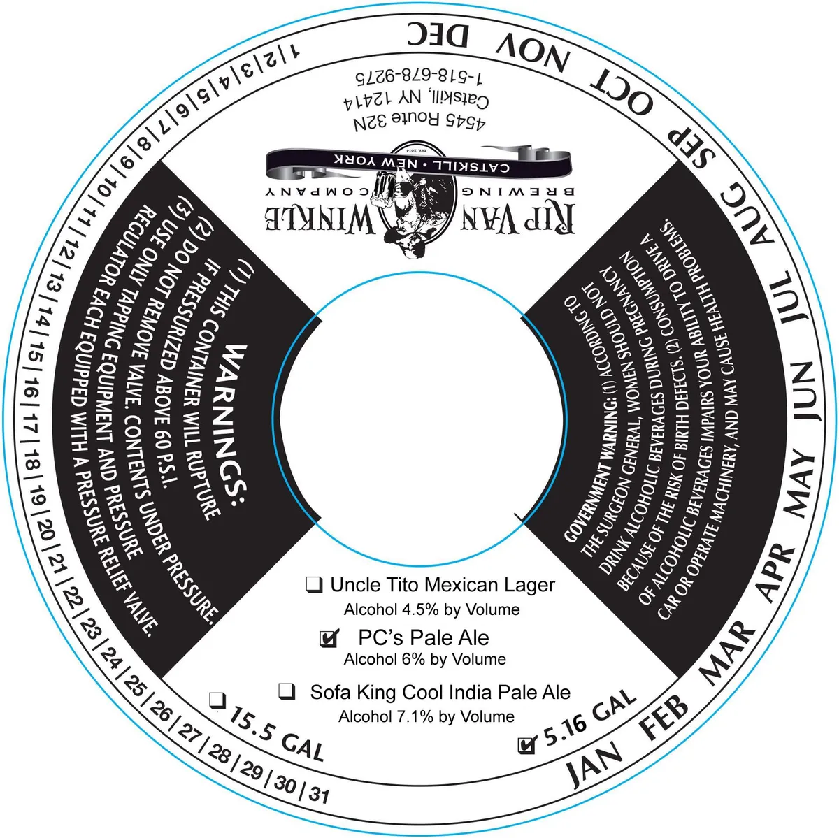 PC's Pale Ale — full label as filed with TTB