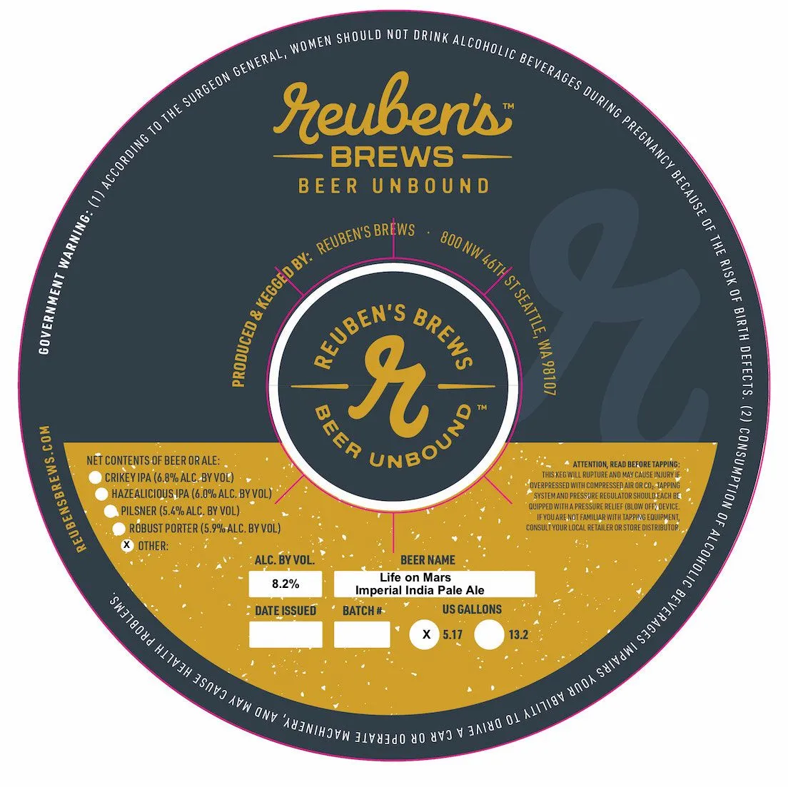 Life on Mars label art — REUBEN'S BREWS