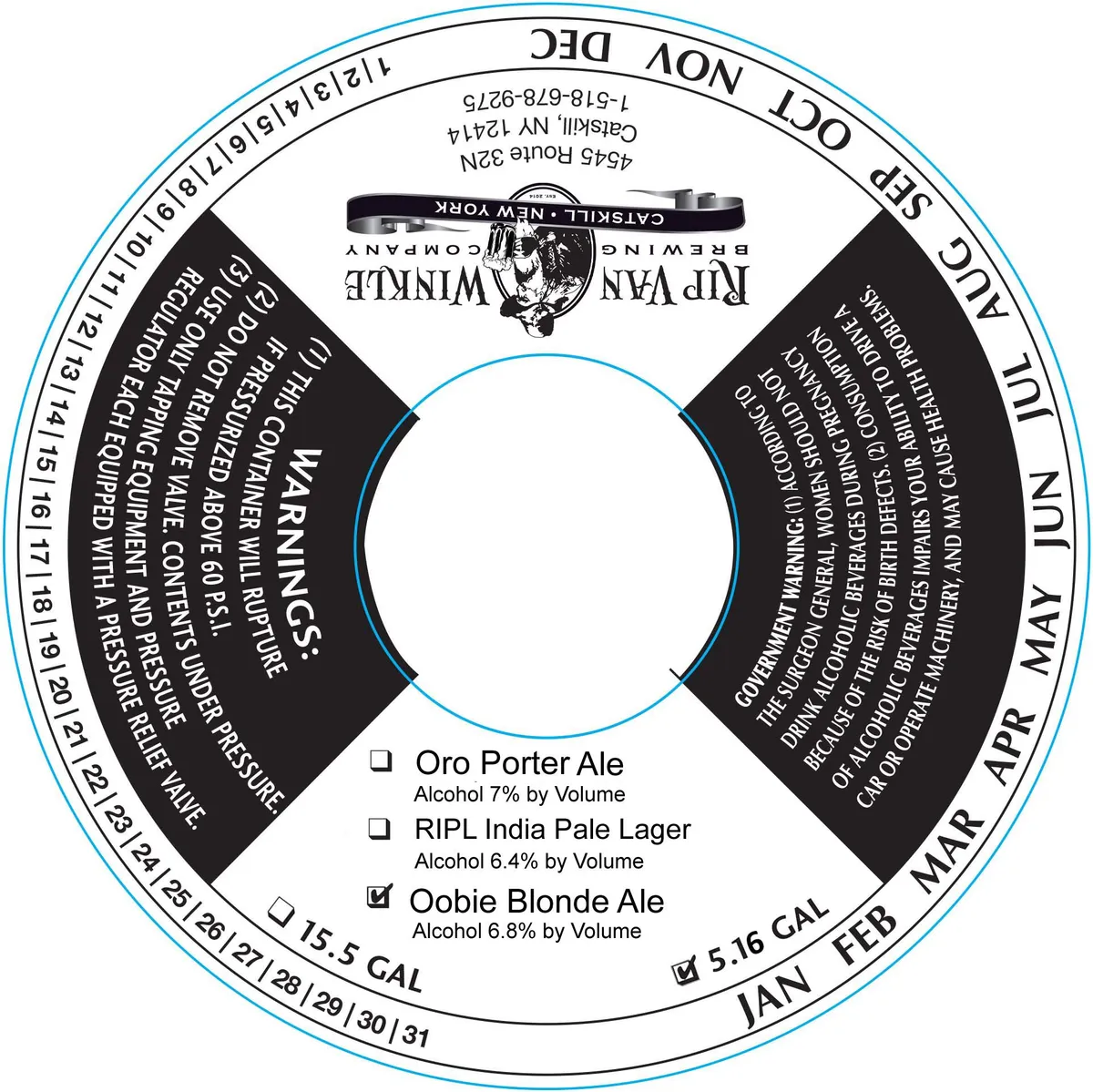 Oobie Blonde Ale — full label as filed with TTB