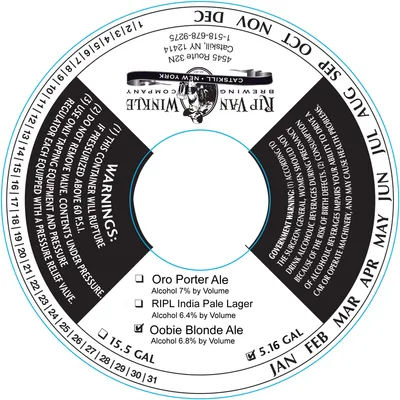 Oobie Blonde Ale label