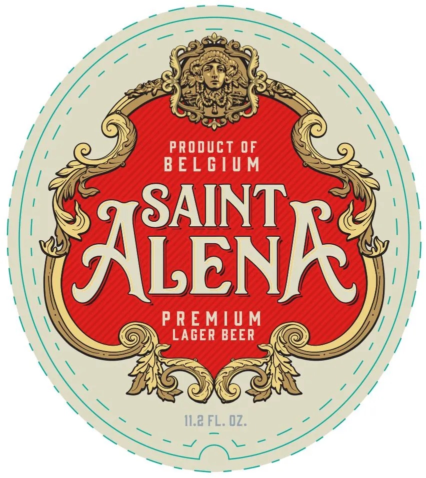 Saint Alena Premium Lager Beer label art — SAINT ALENA
