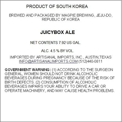 Juicybox Ale label