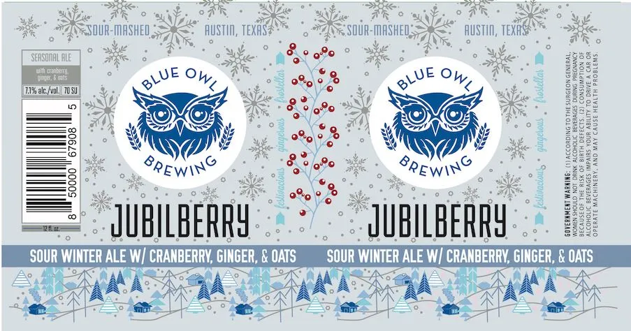 Jubilberry label art — BLUE OWL BREWING