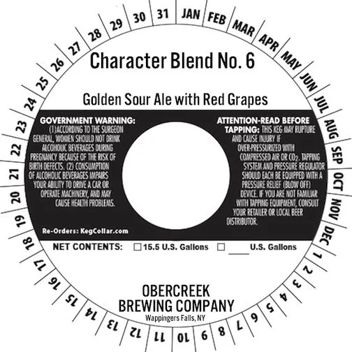 Character Blend No. 6 — full label as filed with TTB