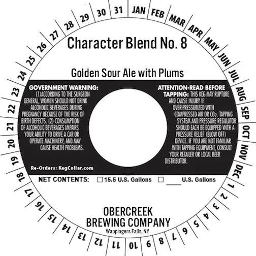 Character Blend No. 8 — full label as filed with TTB