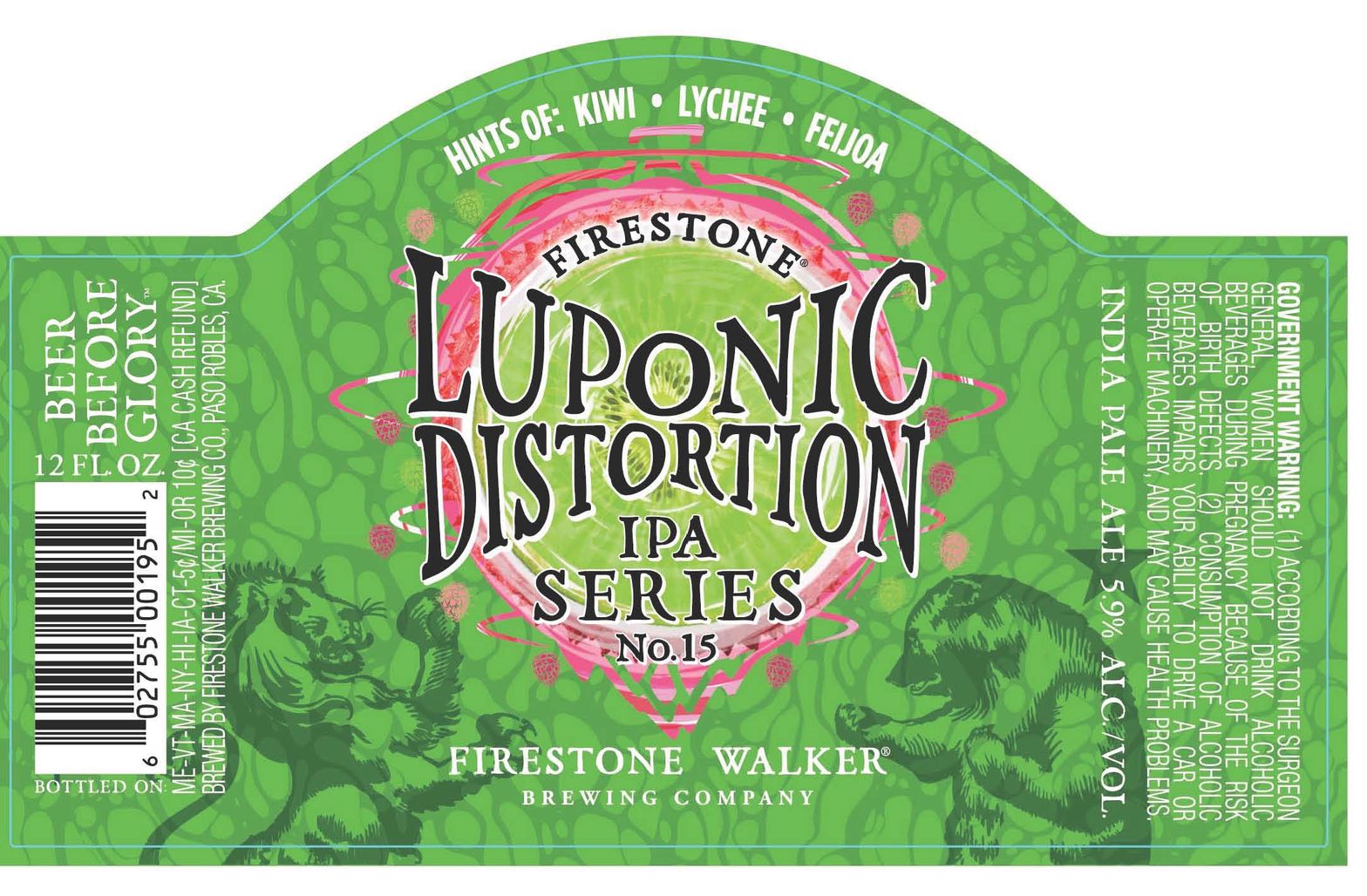 Luponic Distortion IPA Series No.15 label