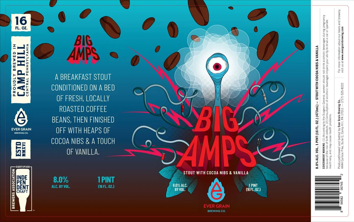 Big Amps label art — EVER GRAIN BREWING CO.