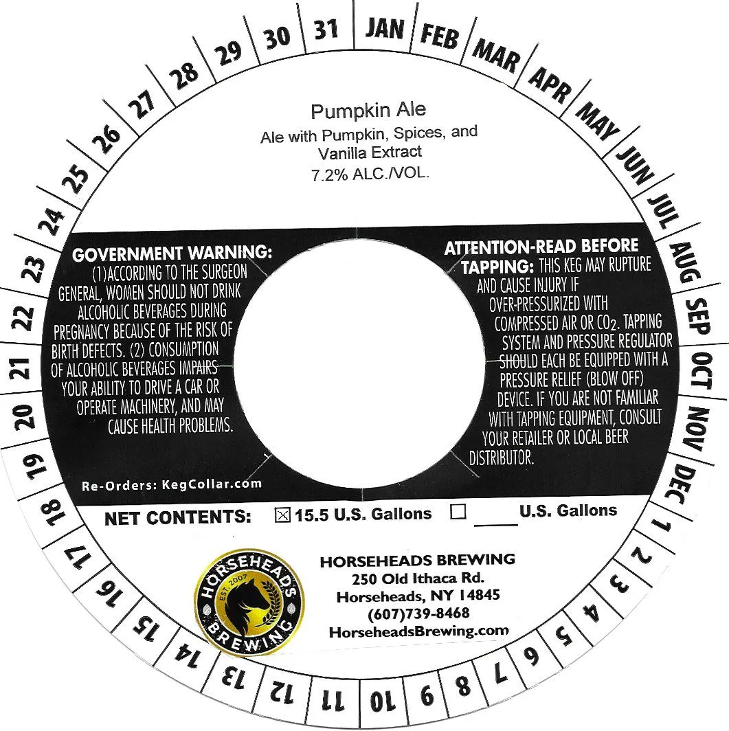 Pumpkin Ale — full label as filed with TTB