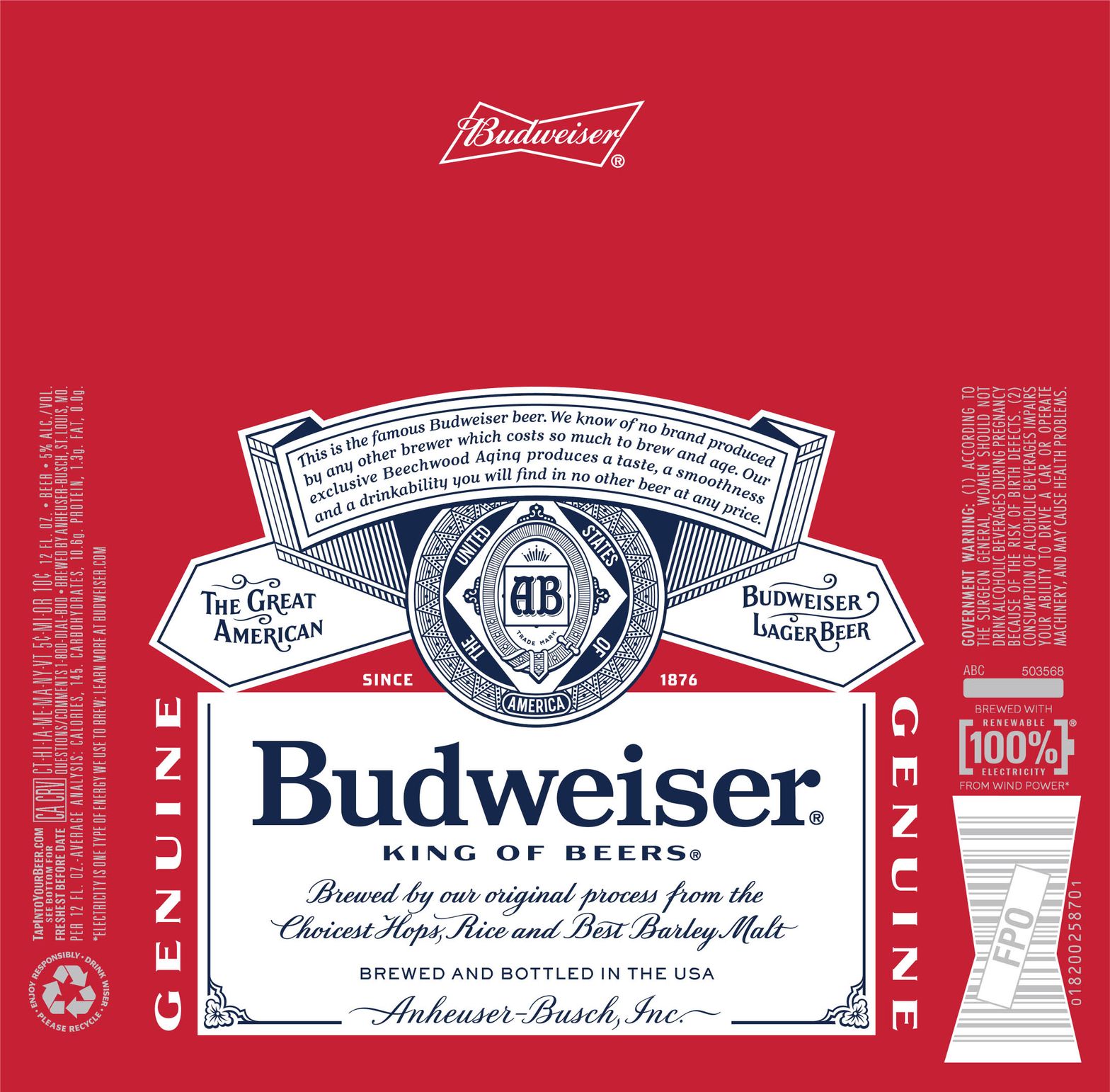 Budweiser label