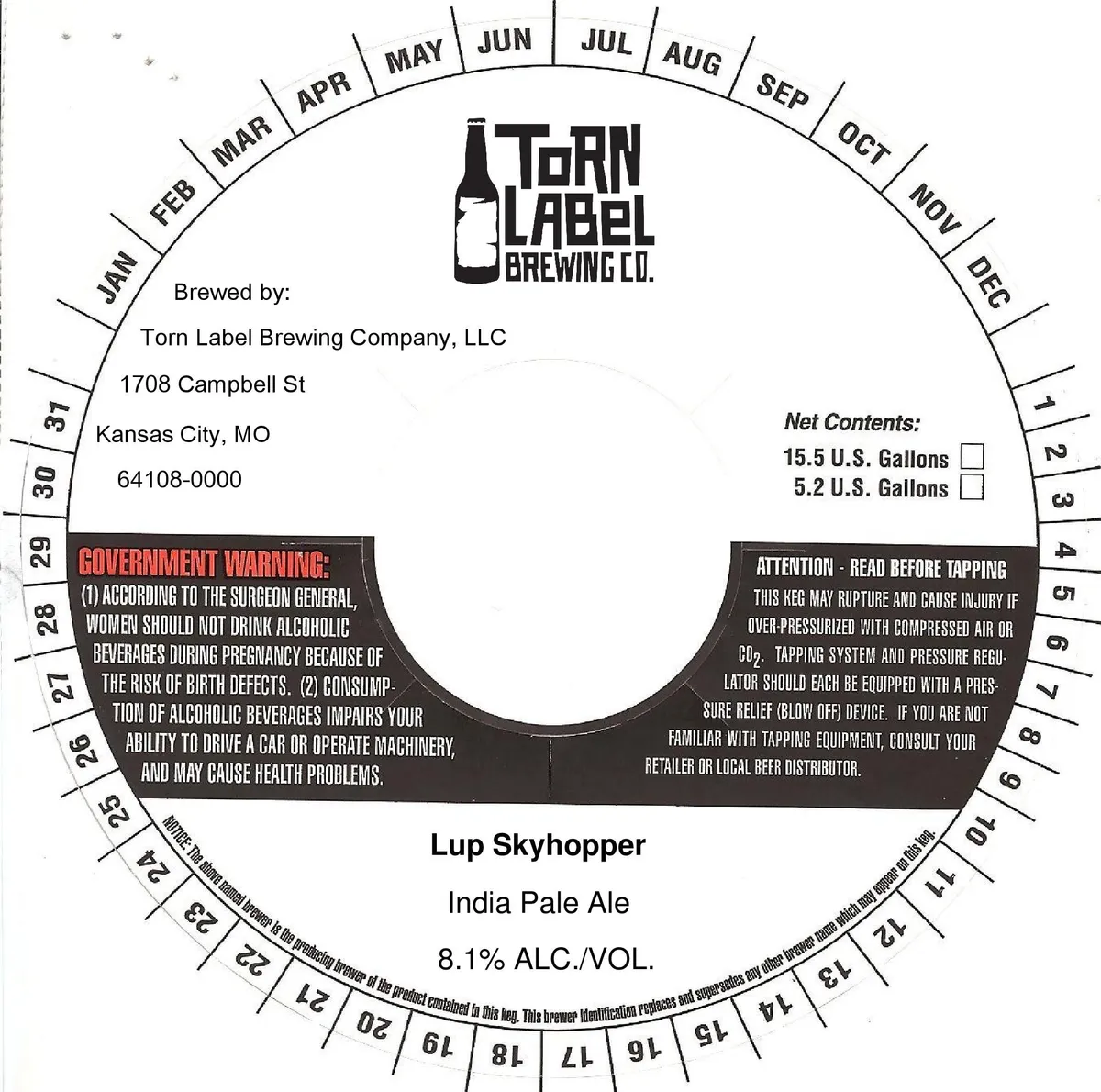 Lup Skyhopper label art — TORN LABEL BREWING COMPANY