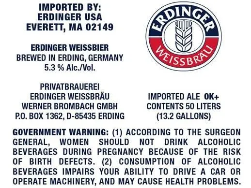 Weissbier — full label as filed with TTB