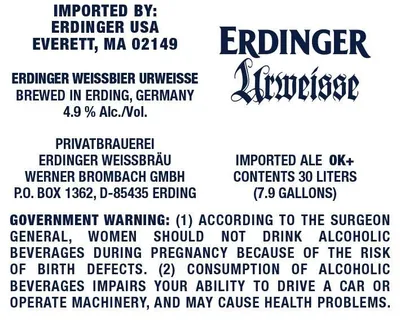 Erdinger Urweisse label