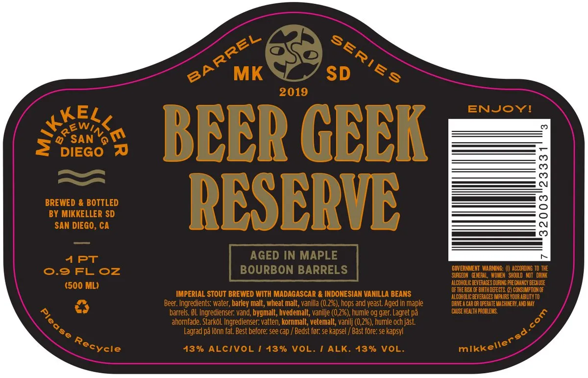 Beer Geek Reserve label art — MIKKELLER BREWING