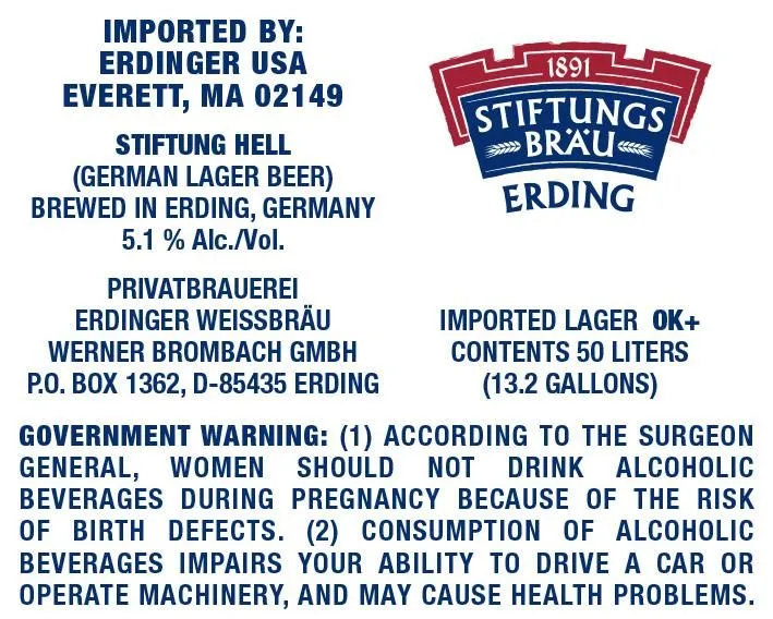 Stiftung Hell — full label as filed with TTB