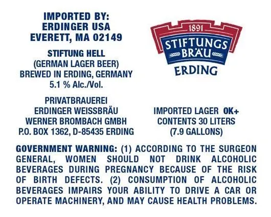 Stiftung Hell — full label as filed with TTB
