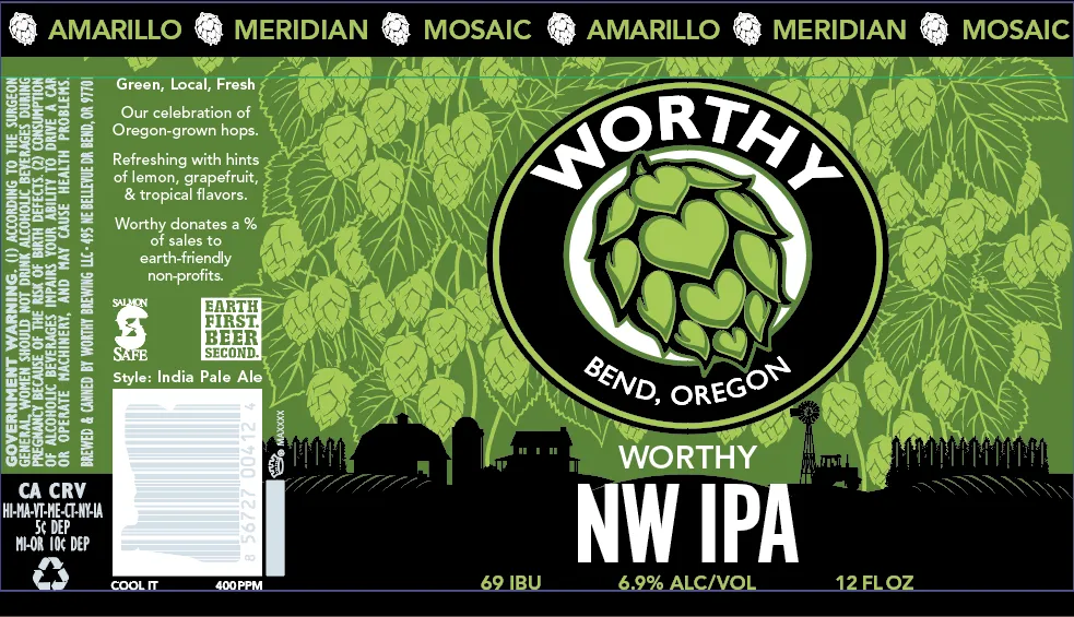 Worthy NW IPA — full label as filed with TTB
