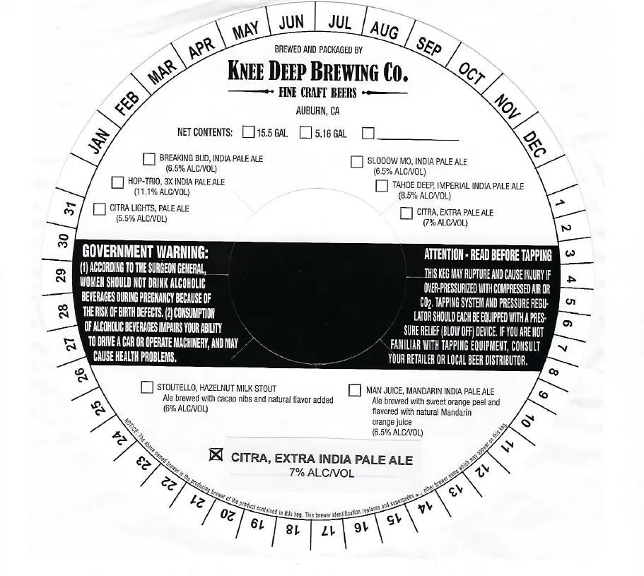 Citra Extra India Pale Ale — full label as filed with TTB