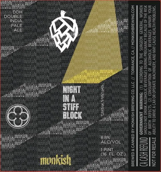 Night in a Stiff Block — full label as filed with TTB