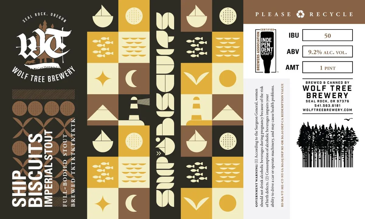 Ship Biscuits Imperial Stout — full label as filed with TTB
