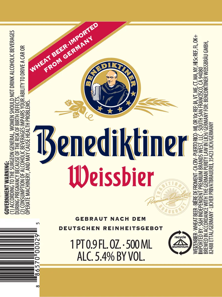 Weissbier label art — BENEDIKTINER
