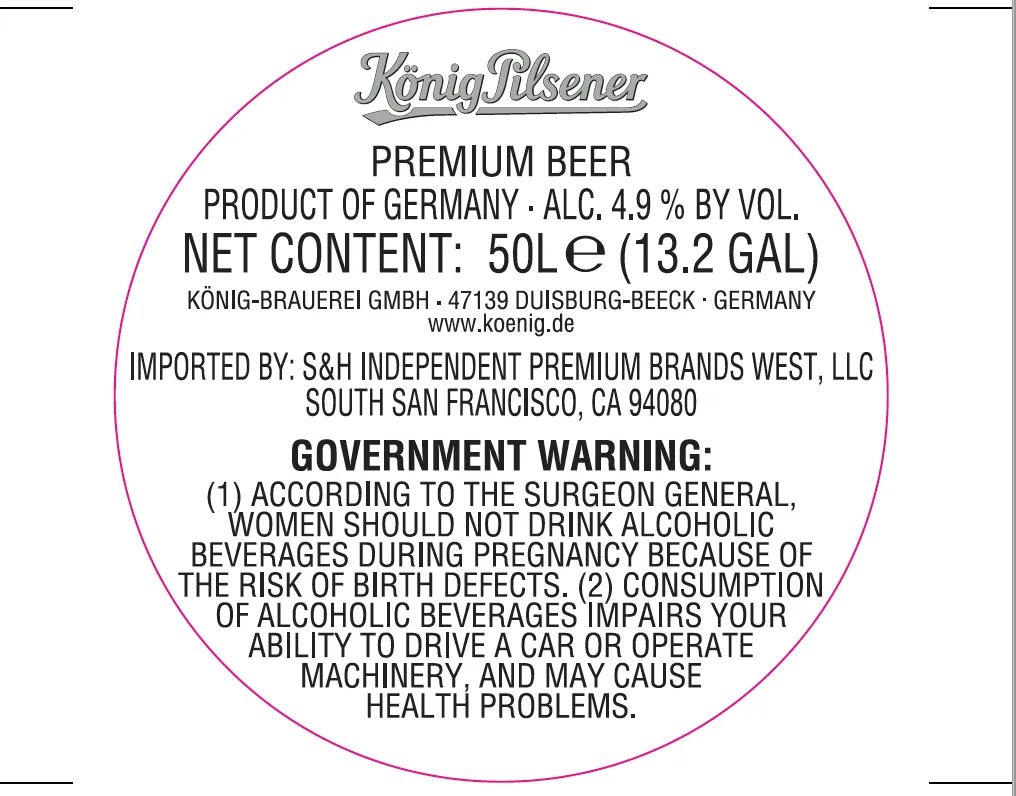 König Pilsener — full label as filed with TTB