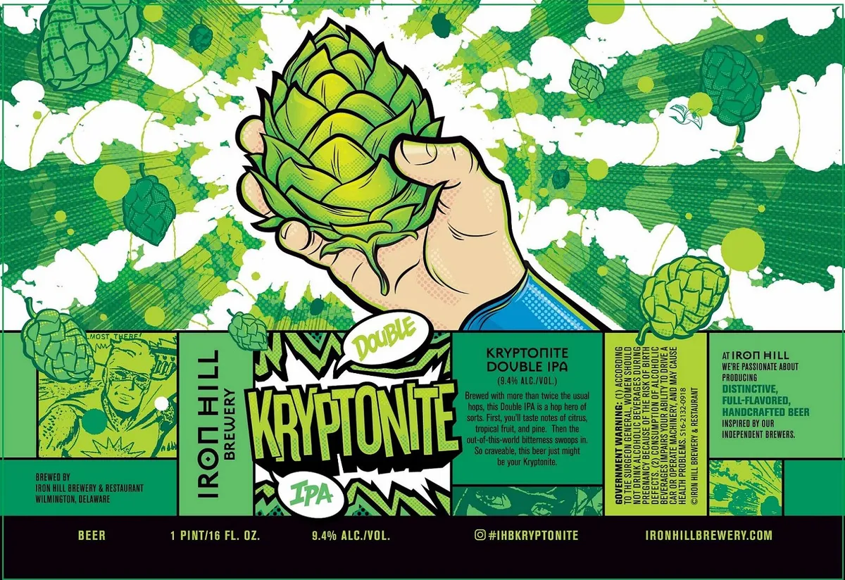 Kryptonite Double IPA — full label as filed with TTB