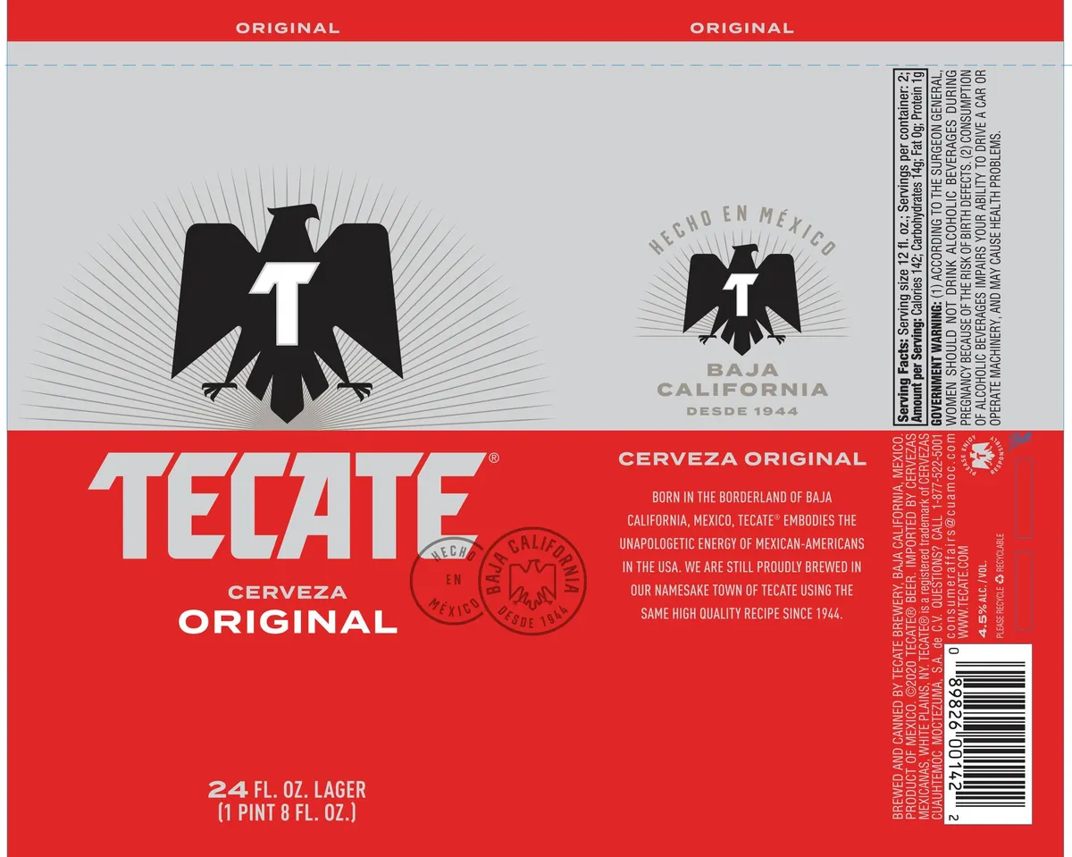 Tecate Cerveza Original label art — TECATE