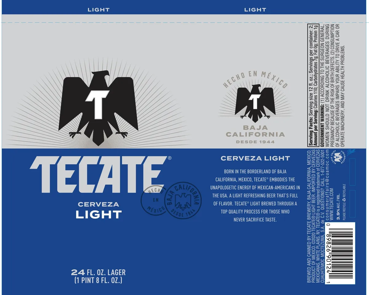 Tecate Light label art — TECATE LIGHT