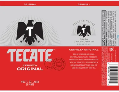 Tecate Cerveza Original label