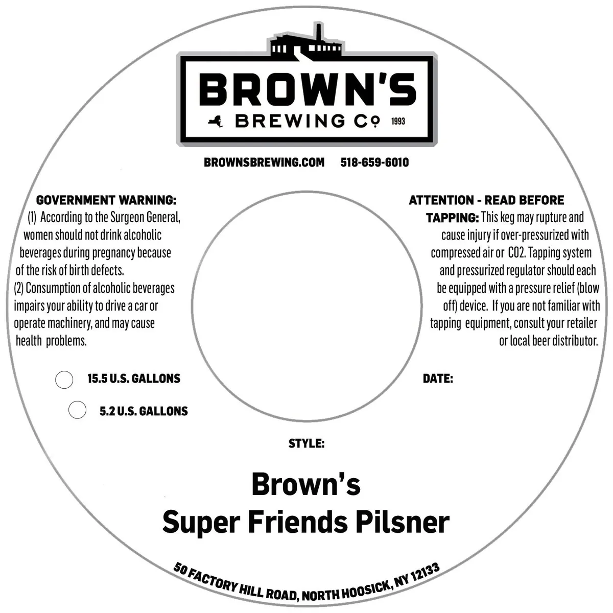 Super Friends Pilsner — full label as filed with TTB