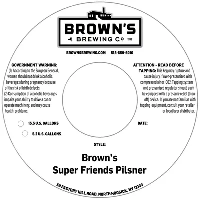 Super Friends Pilsner label