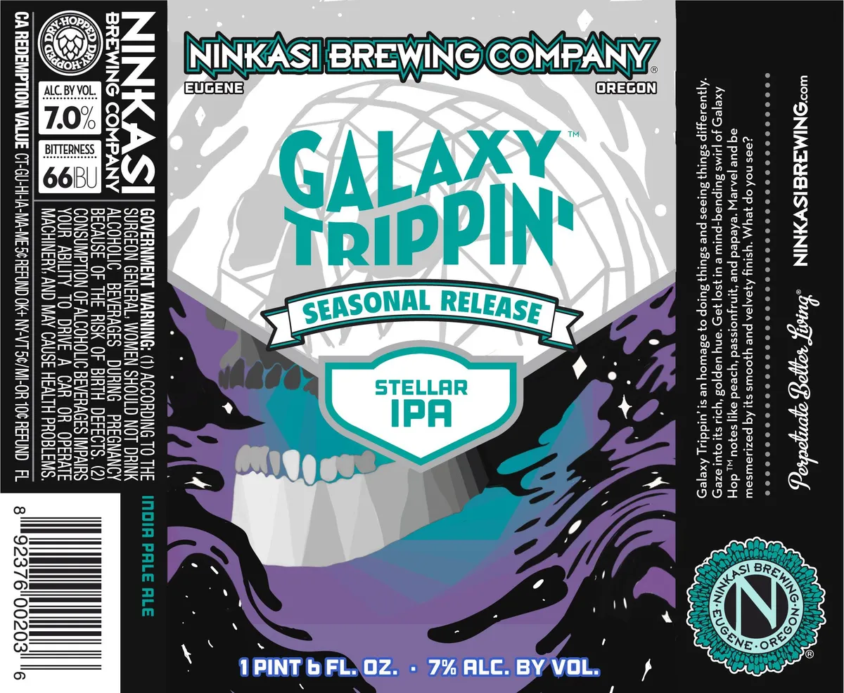 Galaxy Trippin' label art — NINKASI BREWING