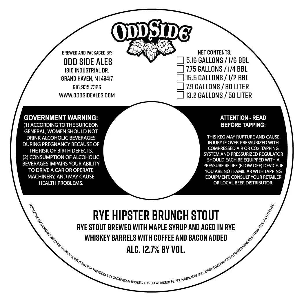 Rye Hipster Brunch Stout — full label as filed with TTB