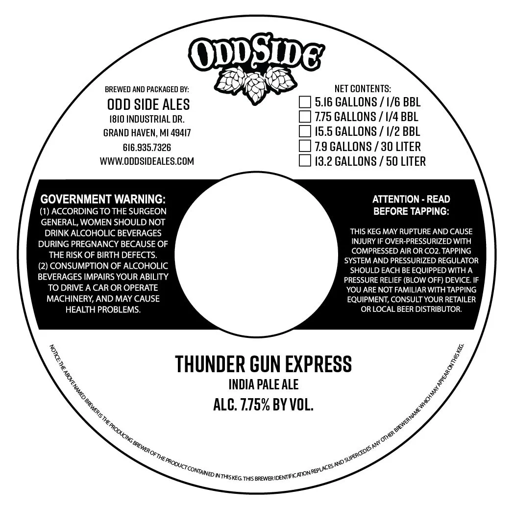 Thunder Gun Express — full label as filed with TTB