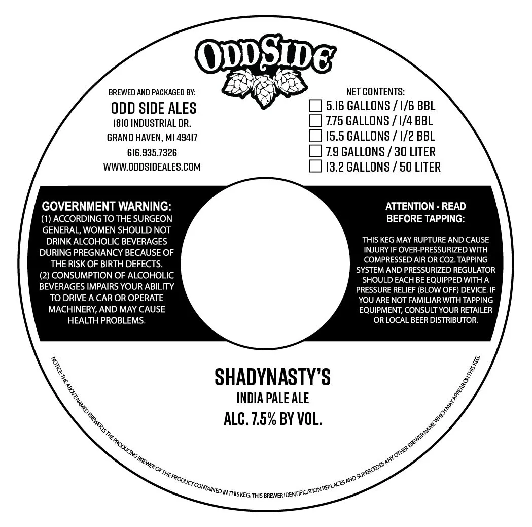 Shadynasty's — full label as filed with TTB