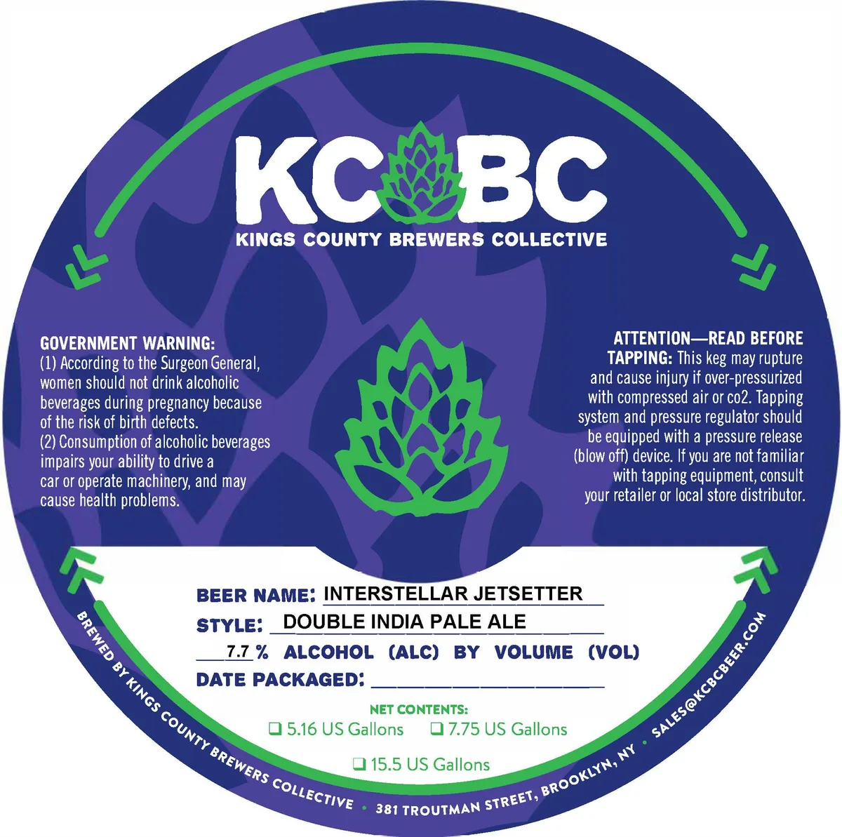 Interstellar Jetsetter — full label as filed with TTB