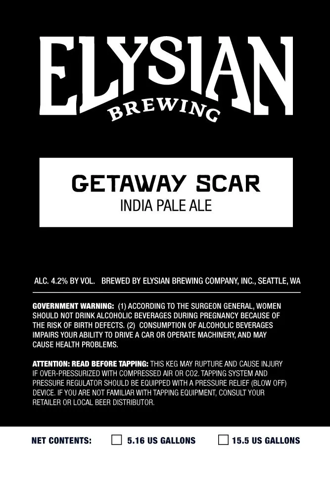 Getaway Scar — full label as filed with TTB