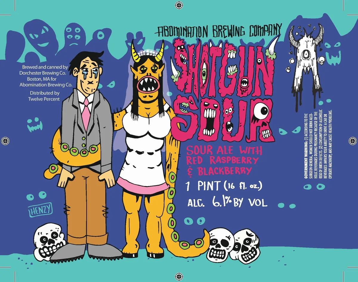Shotgun Sour label art — ABOMINATION BREWING COMPANY