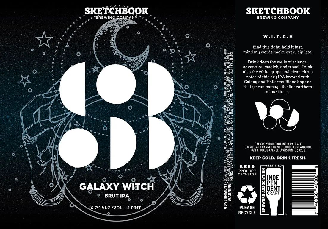 Galaxy Witch Brut IPA label art — GALAXY WITCH BRUT INDIA PALE ALE